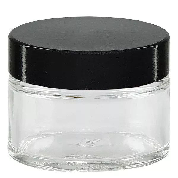 Glazen pot 15ml helder glas 38mm/R3, met sluiting Glazen pot 15ml helder glas 38mm/R3, met sluiting