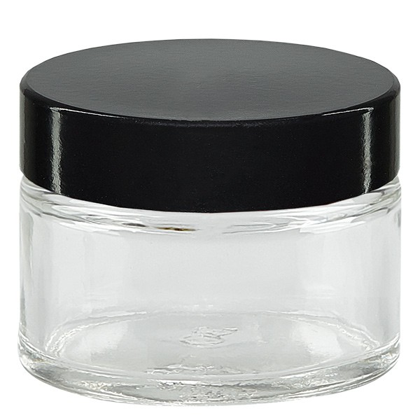 Glazen pot 15ml helder glas 38mm/R3, met sluiting Glazen pot 15ml helder glas 38mm/R3, met sluiting