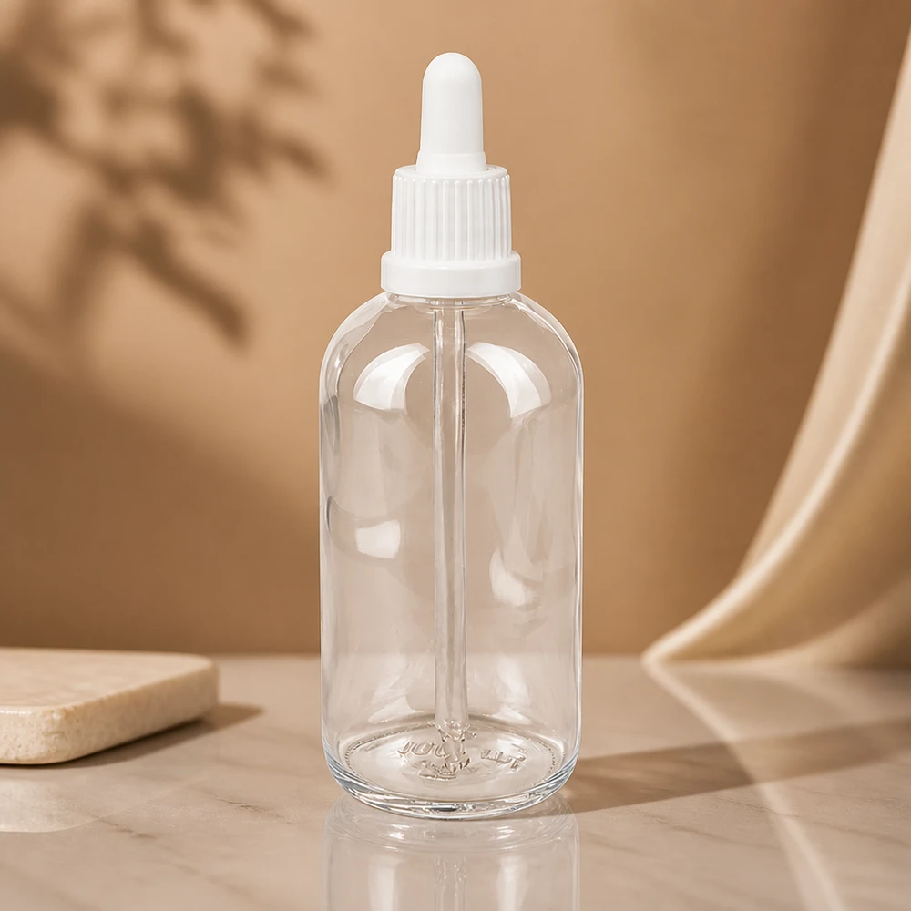 ClearLine-flesje van 100 ml met witte pipet OV UT18 voor serums en cosmetica