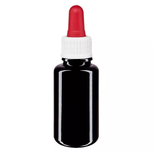 Apotheek Fles viol. 20ml pipet wit/rood St Apotheek Fles viol. 20ml pipet wit/rood St