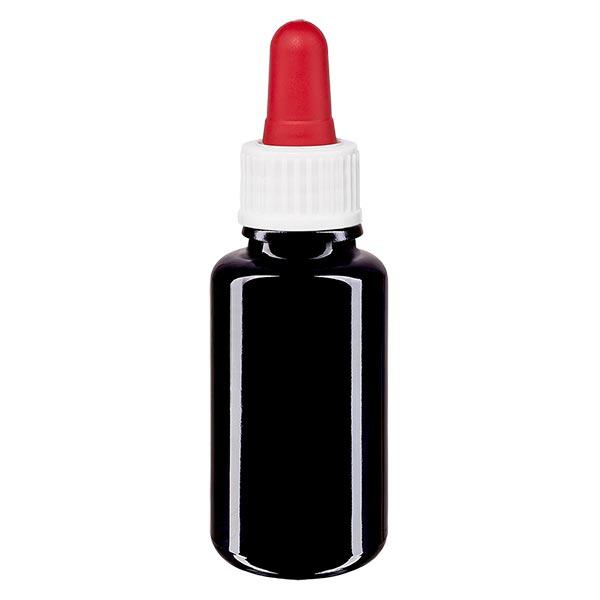 Apotheek Fles viol. 20ml pipet wit/rood St Apotheek Fles viol. 20ml pipet wit/rood St