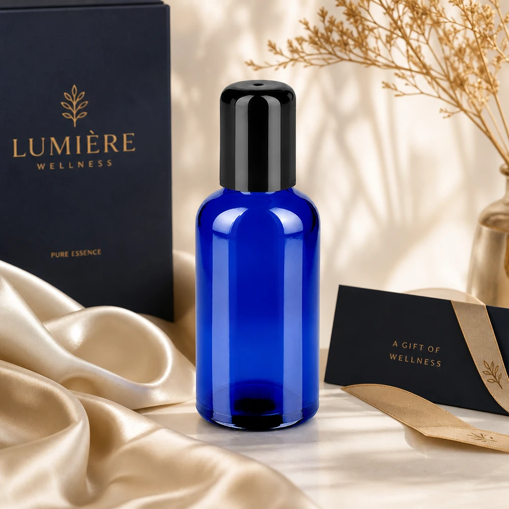 50ml flacon roll-on zwart STD BlueLine UT18/50 Premium rolfles 50ml STD BlueLine UT18/50 met ergonomisch ontwerp voor eenvoudig gebruik