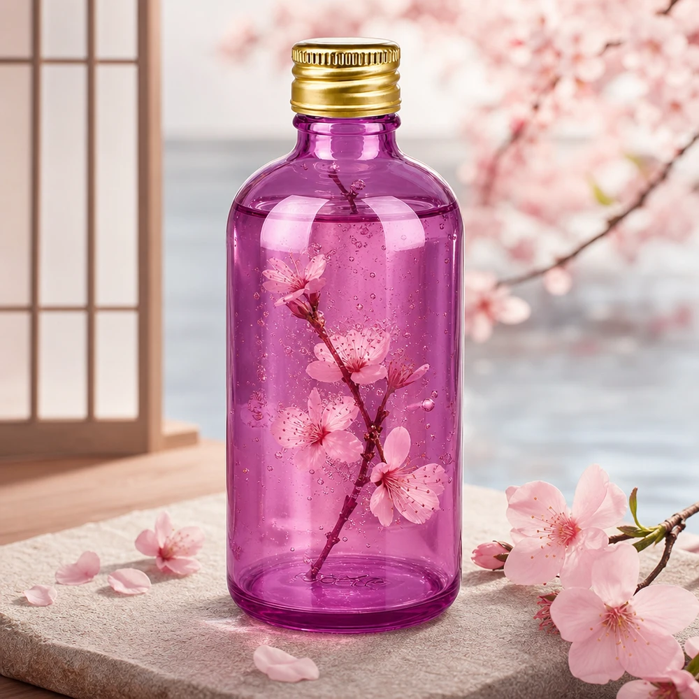 Hoogwaardige 100ml violet glazen fles met SV-dop voor aromatherapie en wellnessproducten