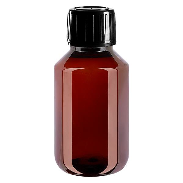 PET-fles 100ml met zwarte spuitdop OV PET-fles 100ml met zwarte spuitdop OV