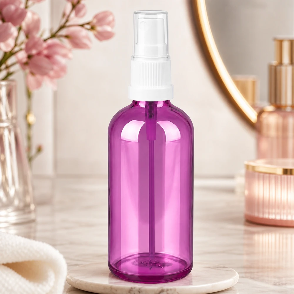 100ml spuitfles wit/transparant Standaard PurpleLine UT18/100 100 ml schoonheidsspray in glanzend paars voor professionele cosmetische toepassingen