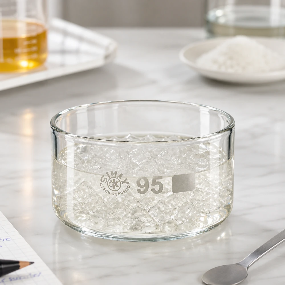 Kristalliseerschaal 300ml zonder schenktuit Kristallisatieschaal Simax Tsjechië 95 mm zwelling hydrogel borosilicaatglas laboratoriumtoepassing