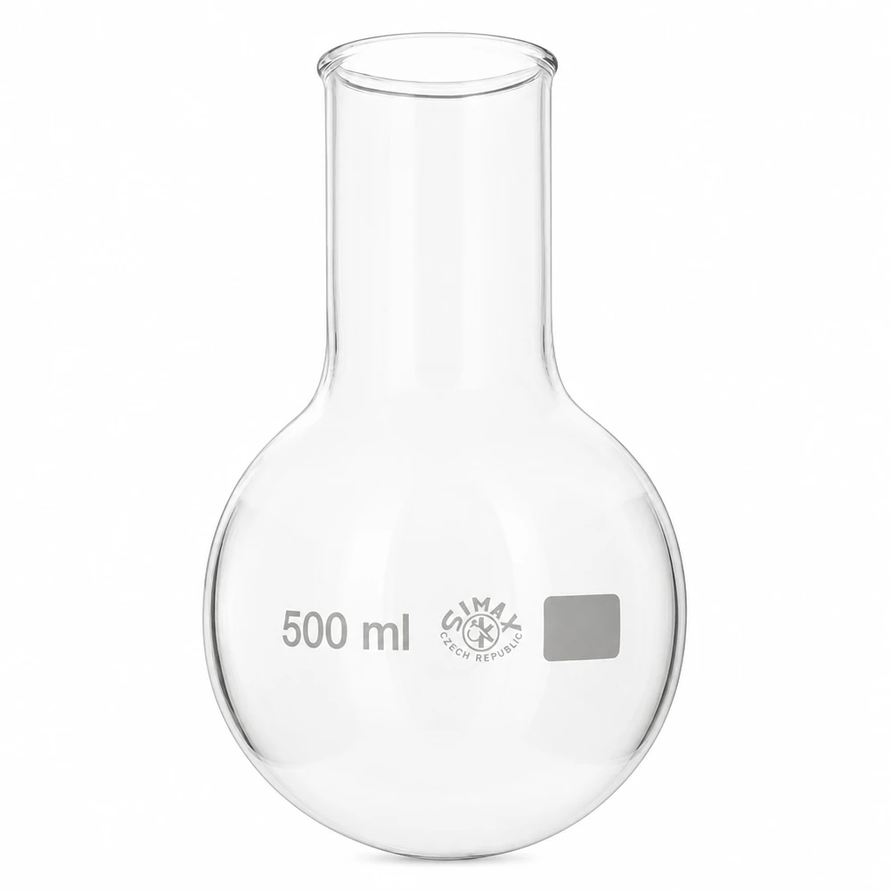 Rondbodemkolf met wijde hals 500ml laboratoriumuitrusting van speciaal transparant glas
