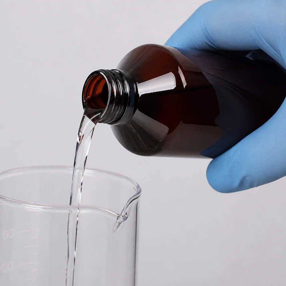 50 ml PET medicijnfles met verstuiver zwart GCMI 28/410 incl. dop transparant, standaard Ronde PET-fles van 500 ml, bruin, met OV-sluiting, geschikt voor chemicaliën en oplossingen