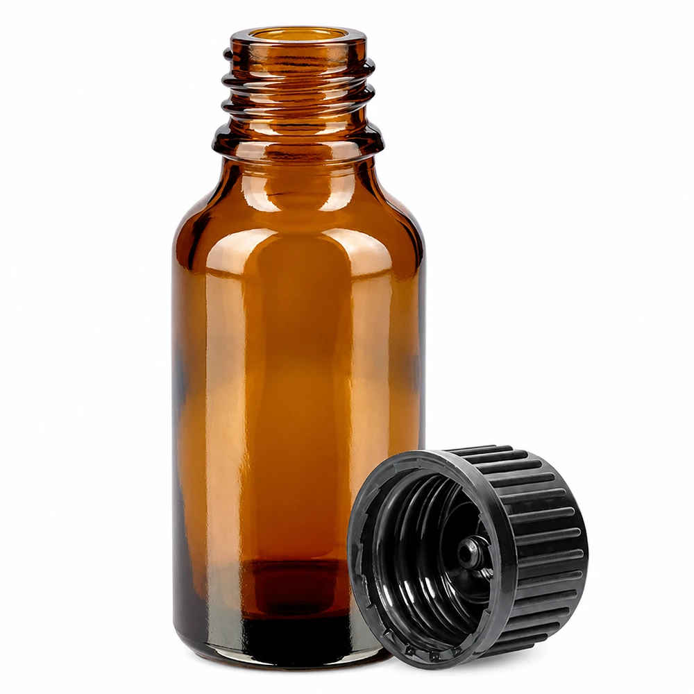 Professioneel 20ml flesje van UV-beschermend amberglas voor lichtgevoelige stoffen