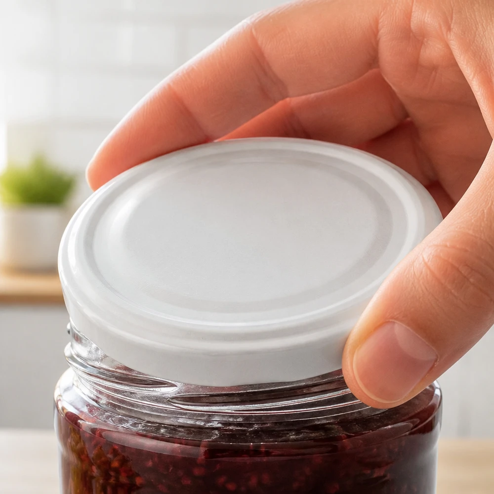 UNiTWIST TO66 wit BioSeal-deksel, geschikt voor potten met bessenjam
