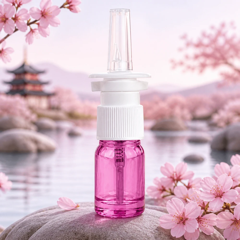 5ml neussprayfles wit/transparant standaard PurpleLine UT18/5 Medisch 5ml flesje in stijlvol paars met betrouwbare sproeikop voor therapeutische toepassingen