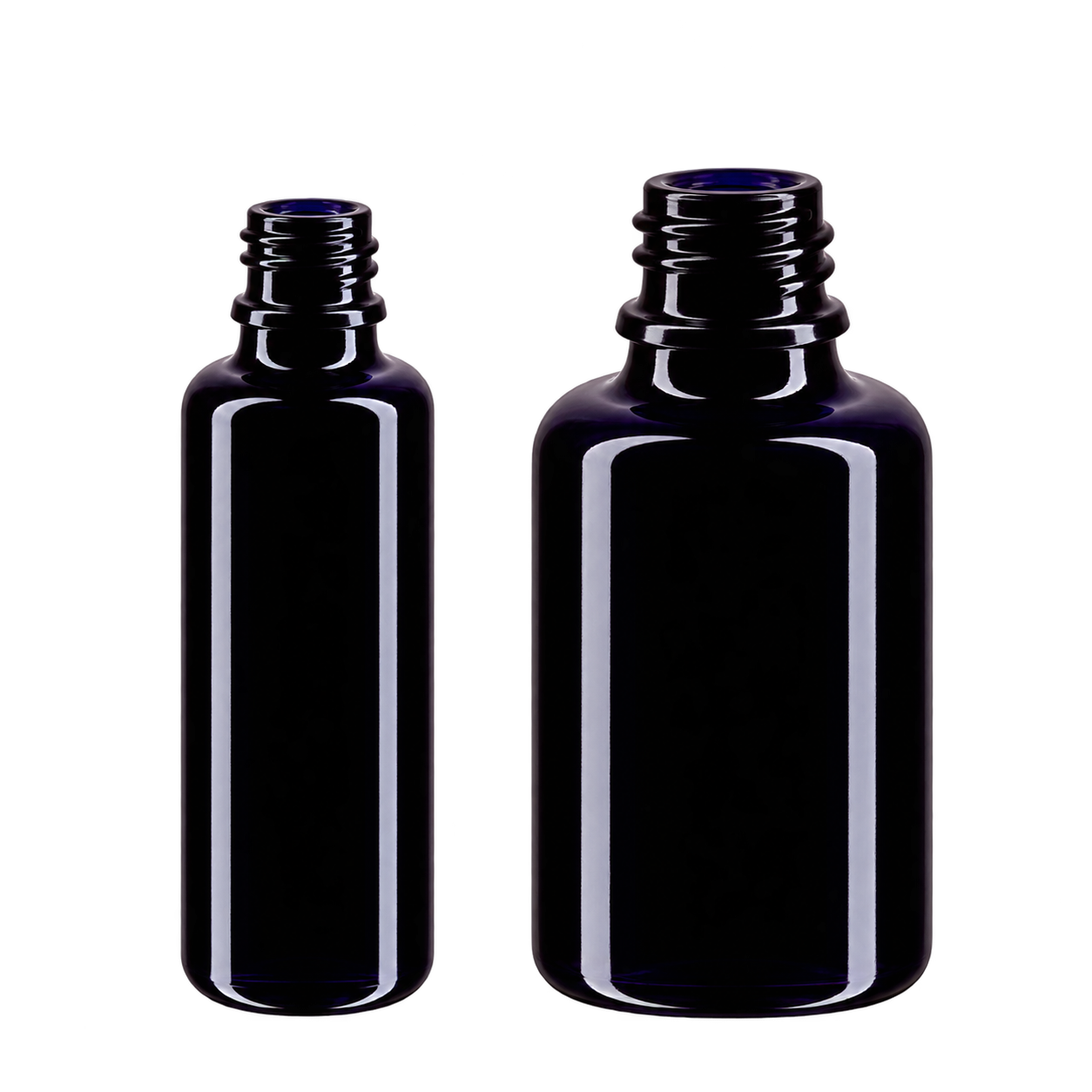 Violet glazen druppelflesjes