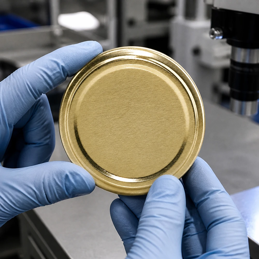 UNiTWIST TO66 goud, BioSeal, BPA-NI, unitemp Industriële keuring UNiTWIST TO66 inmaakdeksels goudkleurig BioSeal unitemp BPA-NI-productie