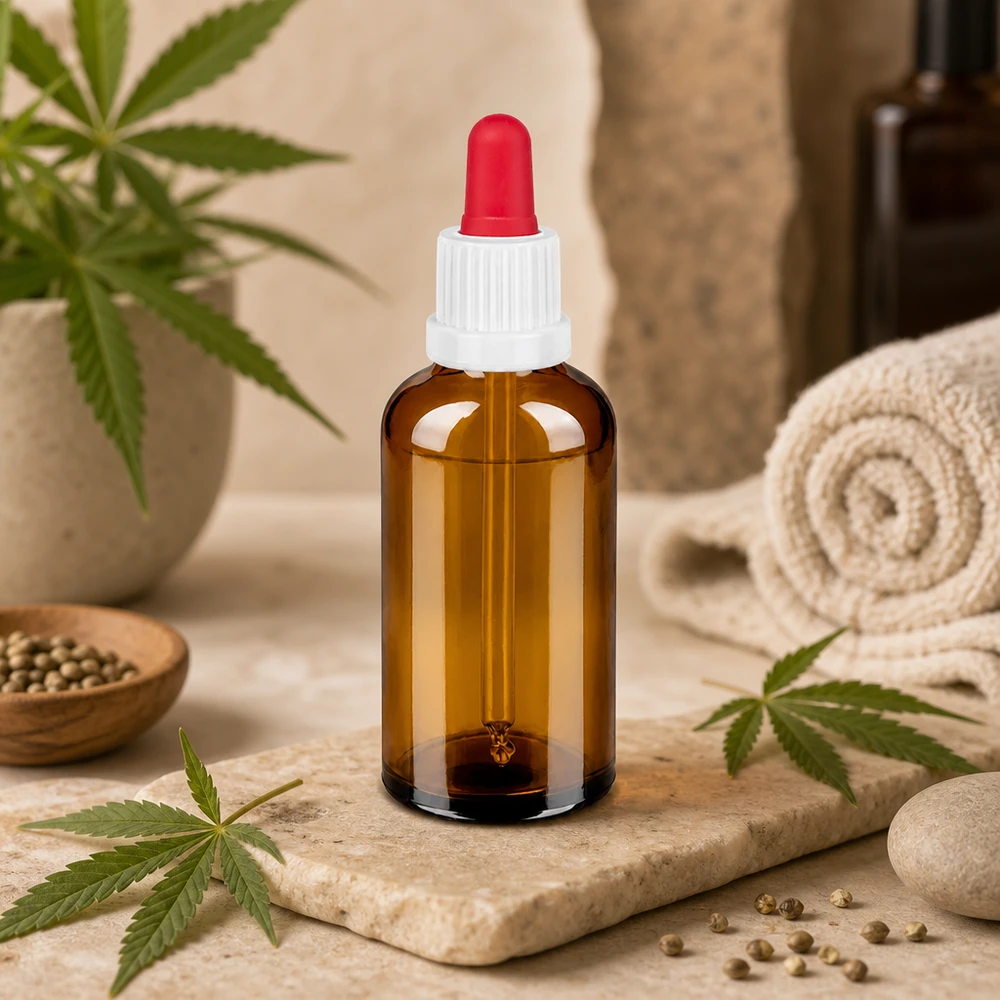 50ml pipetfles wit/rood OV BrownLine UT18/50 Premium amber glazen pipetfles 50ml met UV-bescherming voor lichtgevoelige stoffen en oliën