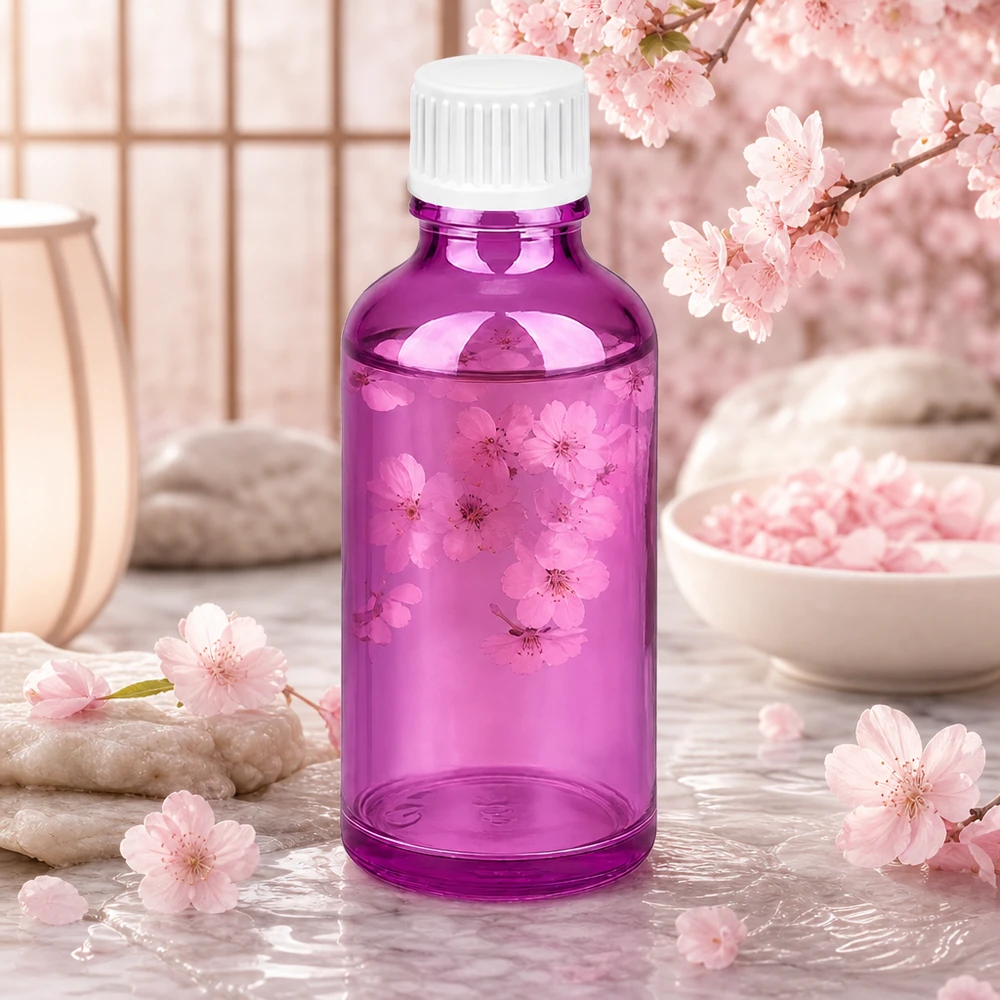 50ml druppelfles 0,9mm wit standaard PurpleLine. UT18/50 Praktische glazen fles van 50 ml in violet met druppelopening van 0,9 mm voor het exact portioneren van oliën