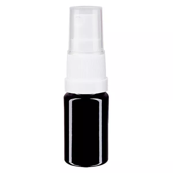 Fles violet glas 5 ml met pompverstuiver wit