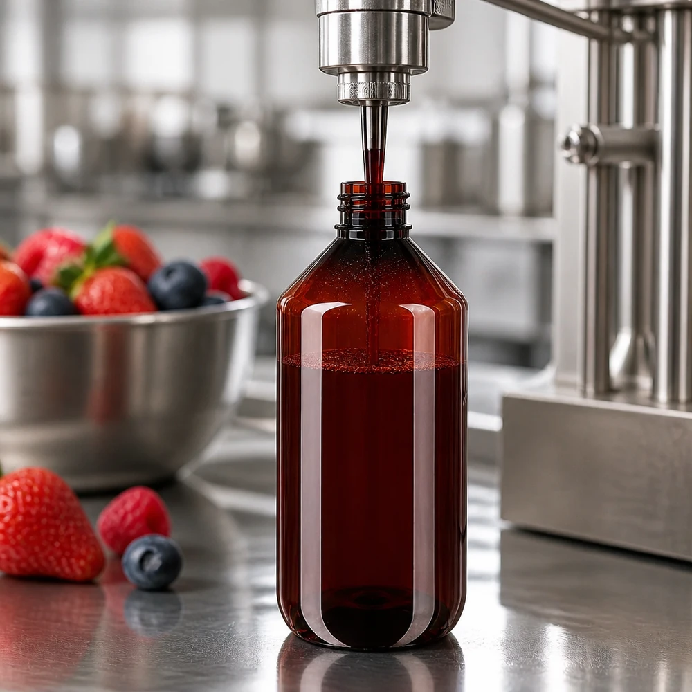 PET fles 500ml met ontgassingsdop rood Automatisch afvullen van vruchtensap in bruine PET-flessen van 500 ml met ontgassingsdop