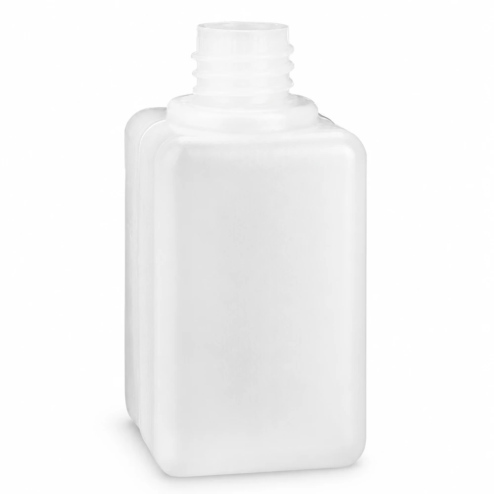 PE-HD-fles voor chemicaliën met smalle hals GL 18, robuust en bestand tegen chemicaliën, inhoud 50 ml