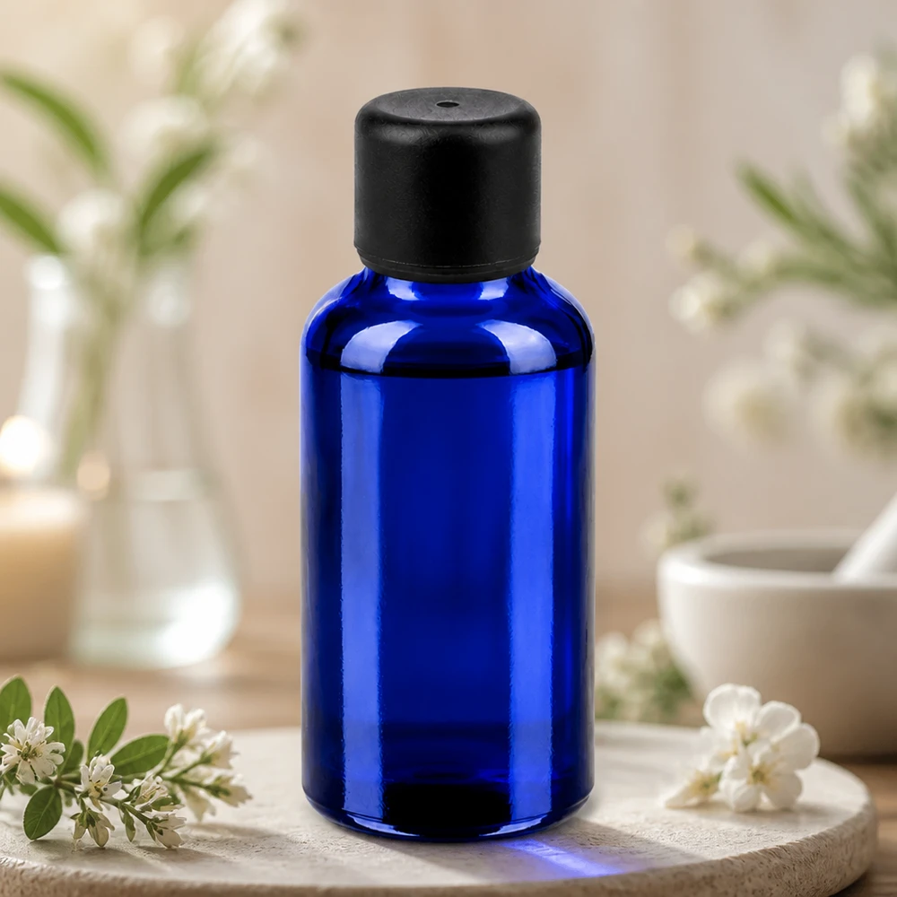 Veelzijdig 30ml flesje van kobaltglas, ideaal voor doe-het-zelf cosmeticaserums en huidverzorgingsproducten