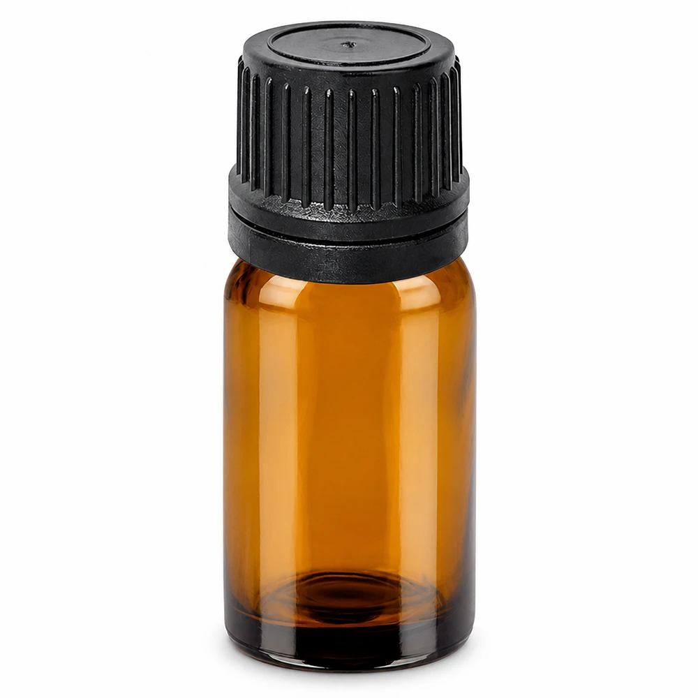 Compact glazen flesje van 10 ml met druppelaar in bruine kleur om te beschermen tegen UV-licht