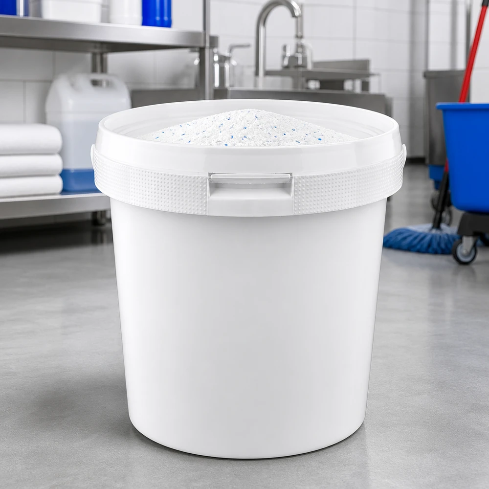 Seau 2.5L en plastique blanc PP avec couvercle Stevige multifunctionele emmer van 2,5 liter, gemaakt van wit polypropyleen, met klikdeksel, voor professioneel gebruik