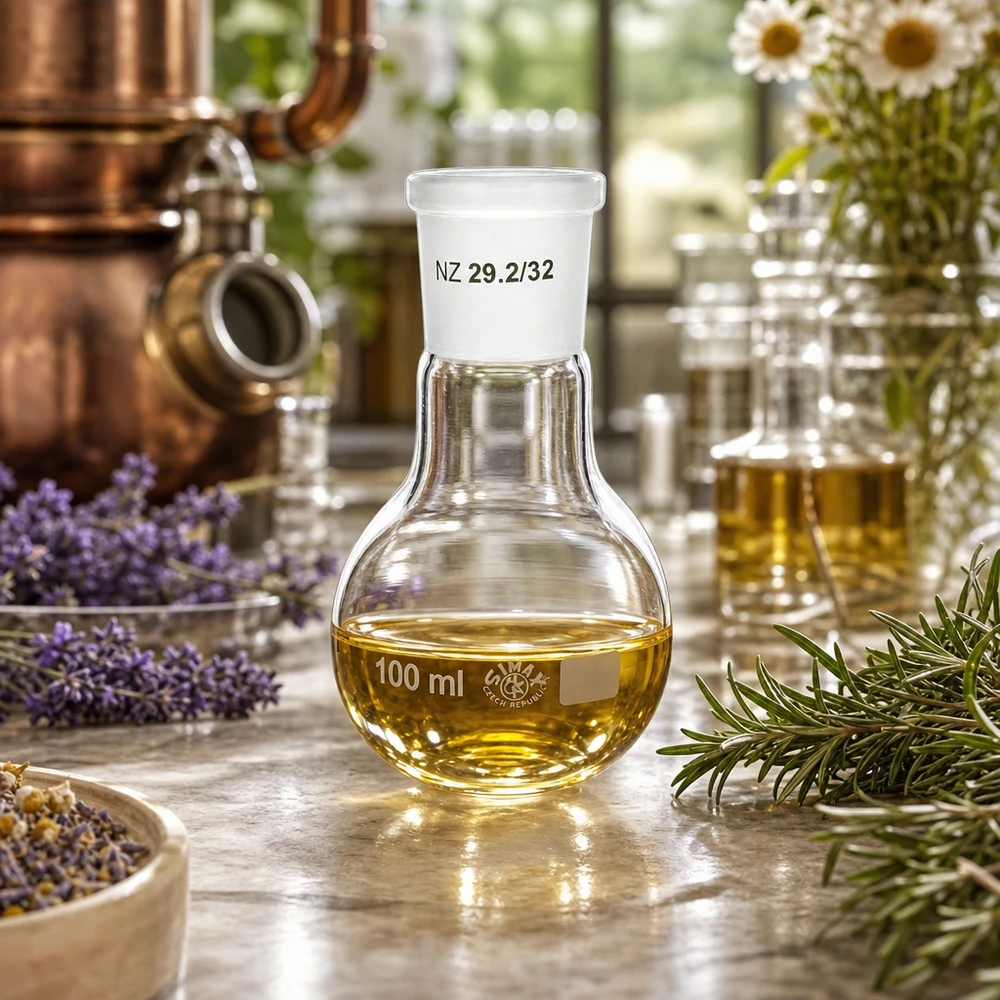 Distillatiekolf 100ml met precieze 29/32 geslepen verbinding voor smaakextractie en zuivering