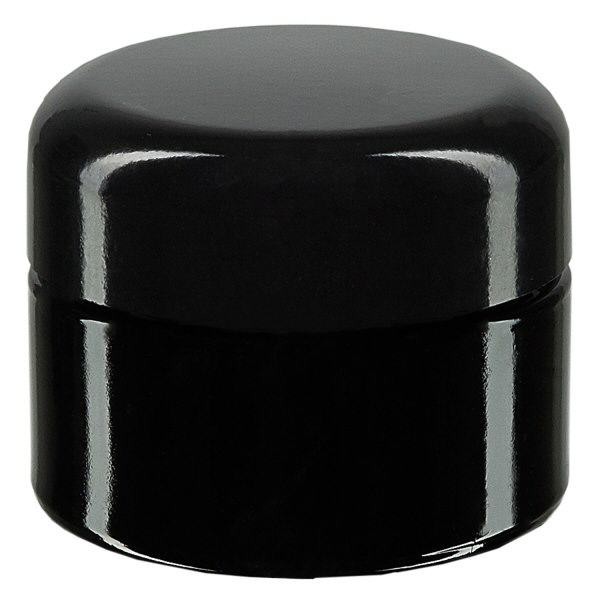 Cosmetisch potje violet glas 30ml, met zwart deksel Cosmetisch potje violet glas 30ml, met zwart deksel