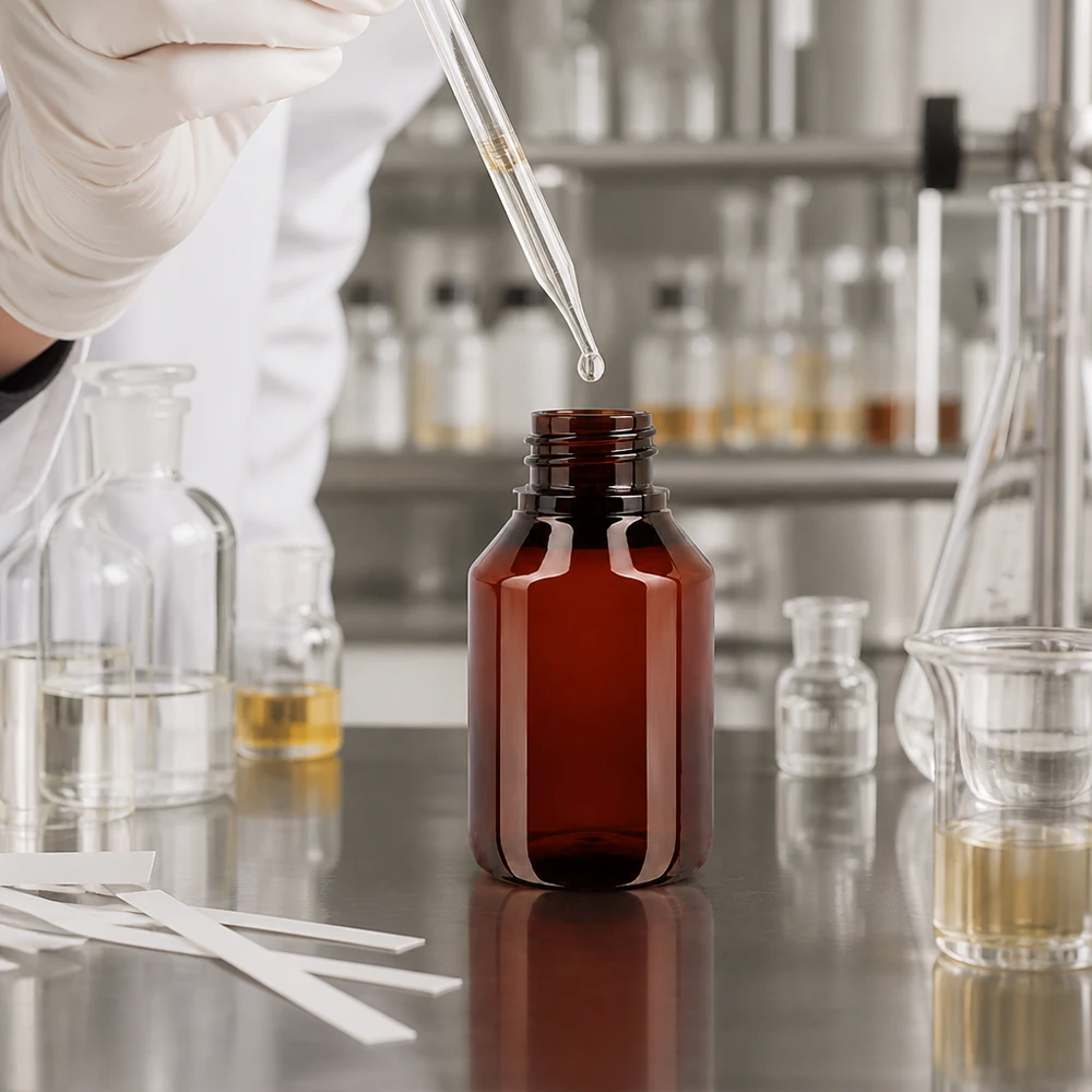Handige bruine PET-fles van 50 ml met klapdeksel voor tincturen en vloeibare extracten