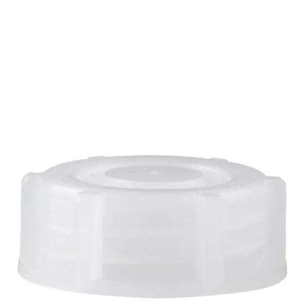 Schroefsluiting voor 500 ml laboratoriumfles met wijde hals transparant 50 mm Schroefsluiting voor 500 ml laboratoriumfles met wijde hals transparant 50 mm