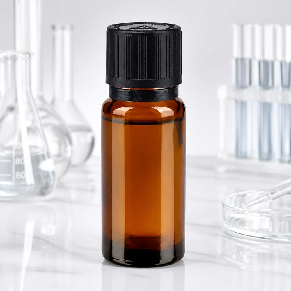 Medische druppelfles van 10 ml met kindveilige verzegeling in het zwart