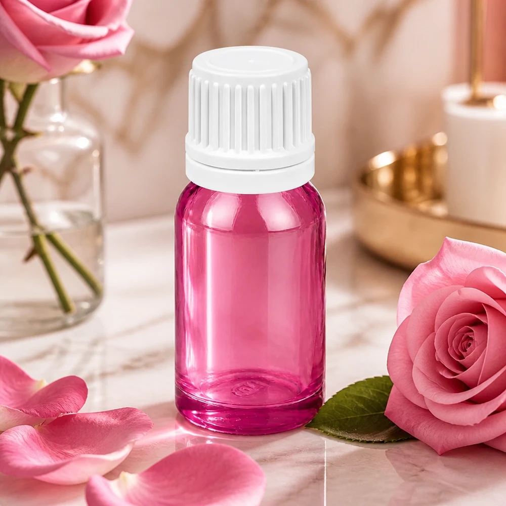 10ml druppelflesje 0.7mm wit Originality schroefdop PurpleLine UT18/10 10ml paarse druppelflacon van stevig glas met ergonomische witte PurpleLine dop