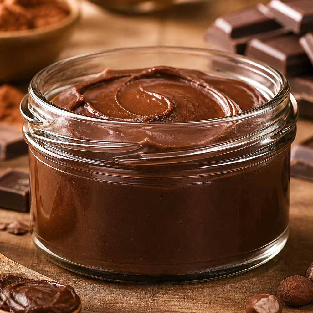 UNiTWIST Runda186 - Rundglas Inhalt 186ml TO82 UNiTWIST Runda186 Glazen potje van 186 ml met chocoladecrème, rustieke presentatie met cacaobonen