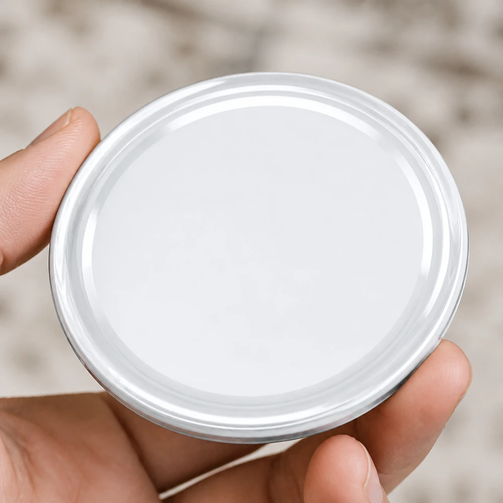 Ronde BasicSeal kunststof deksel, wit, 66 mm, TO66, UNiTWIST macro-opname