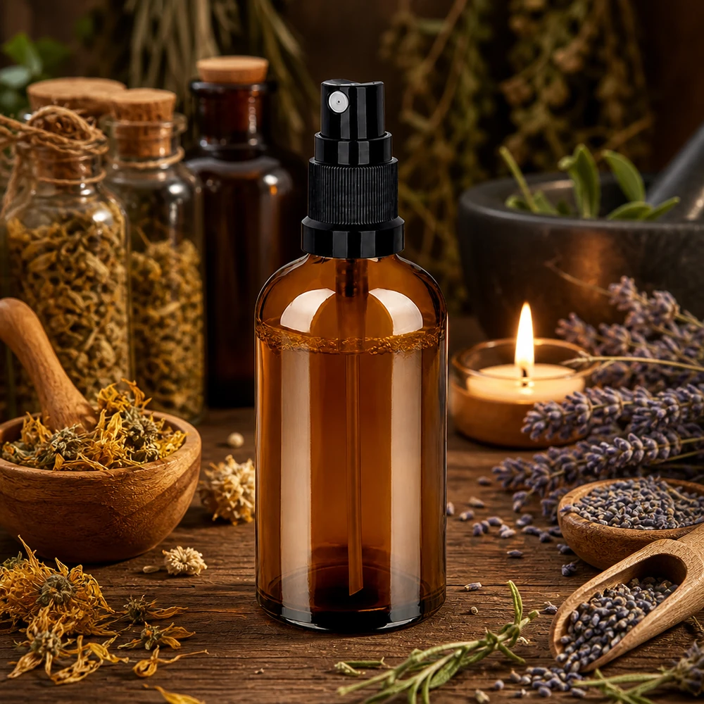 100ml Spuitfles zwart STD BrownLine UT18/100 Navulbare 100 ml amberkleurige glazen sprayflacon met zwarte verstuiver voor milieubewust gebruik