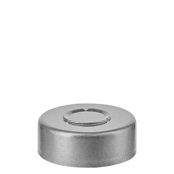 Afsluitdop 20,25 x 7,4 mm met middenscheuring, zilver