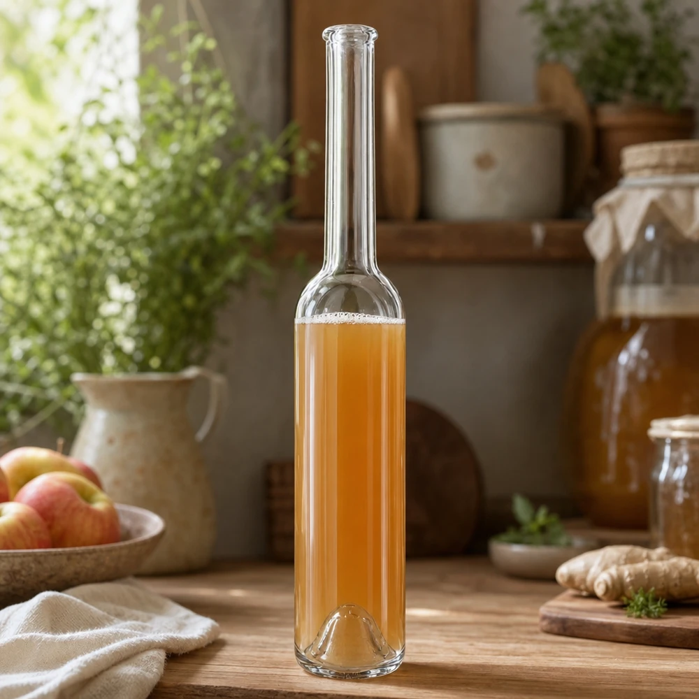 100ml glazen fles Hugo transparant gevuld met appelsap Keukenset natuurlijke dranken UNiTWIST Product afbeelding 9