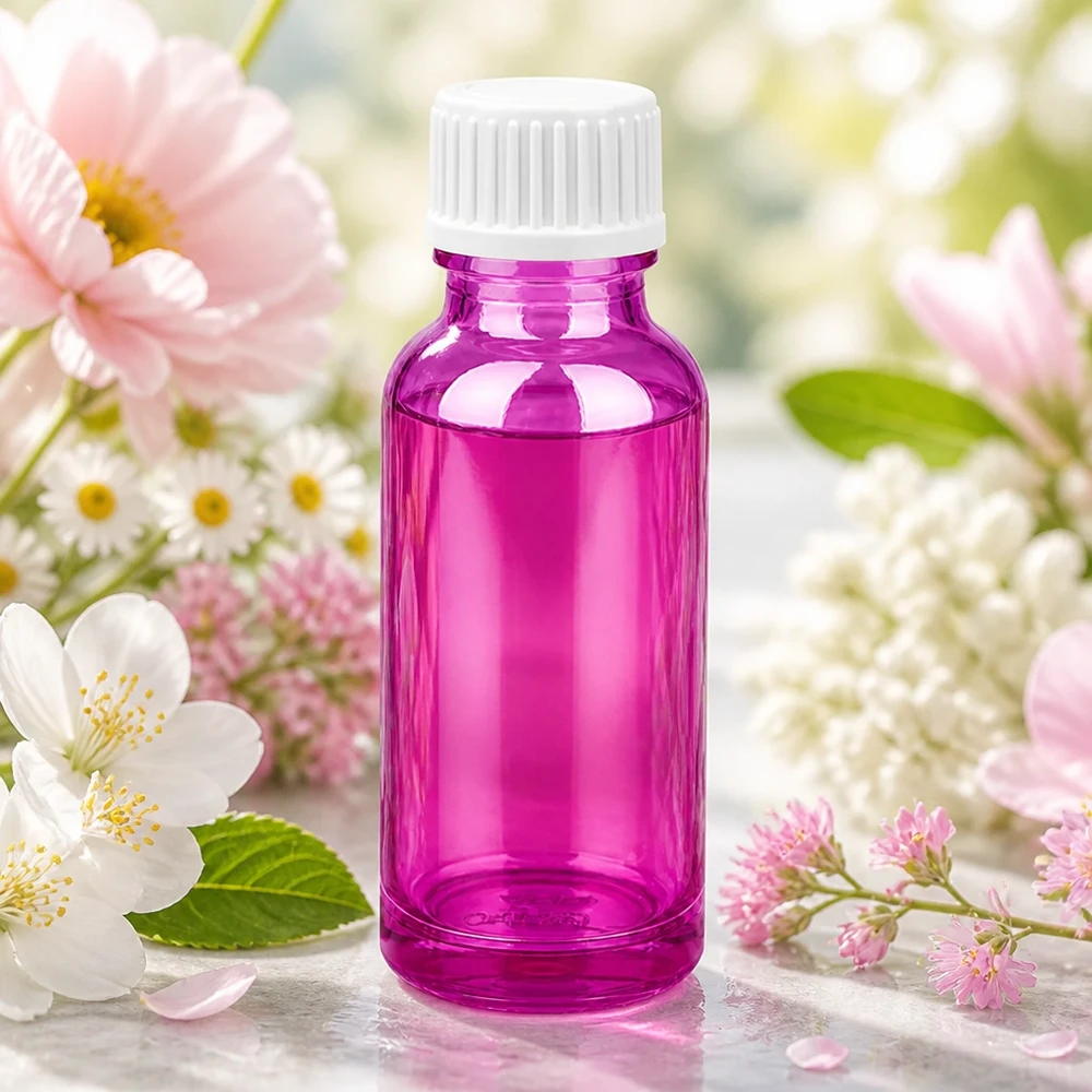 20ml druppelfles 0.9mm wit standaard PurpleLine. UT18/20 Paarse druppelflacon 20ml met ergonomisch ontwerp voor eenvoudig gebruik
