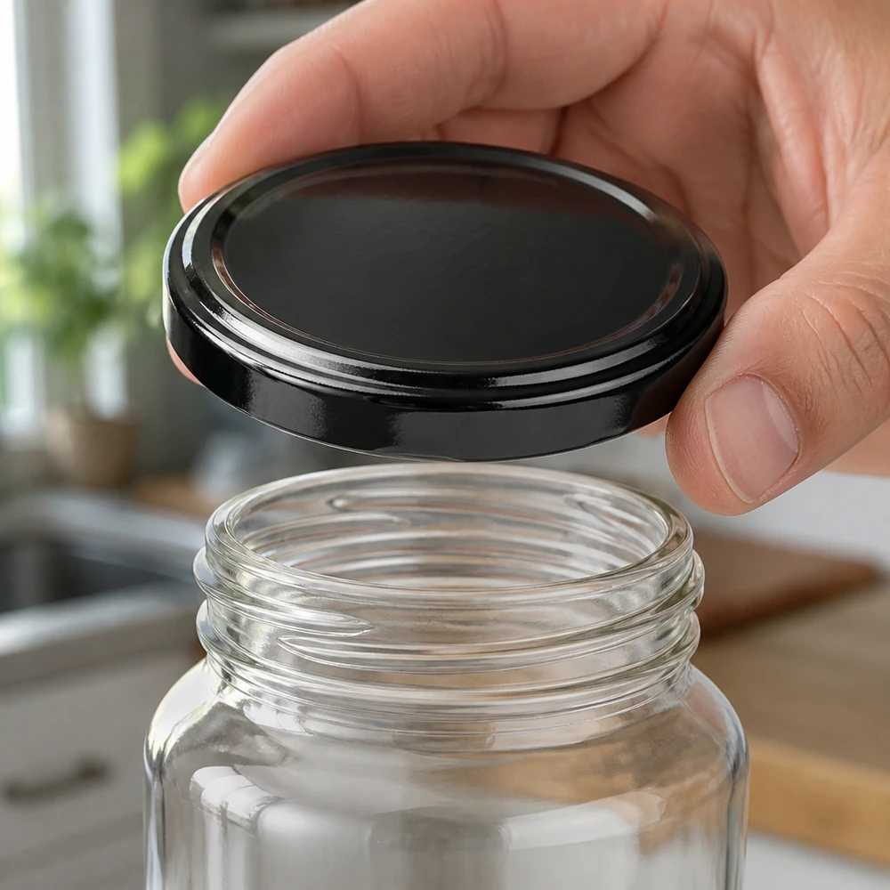 UNiTWIST TO82 zwart, BioSeal, BPA-NI, UNiTWIST UNiTWIST TO82 zwarte metalen schroefdeksel BPA-NI BioSeal voor luchtdichte bewaring