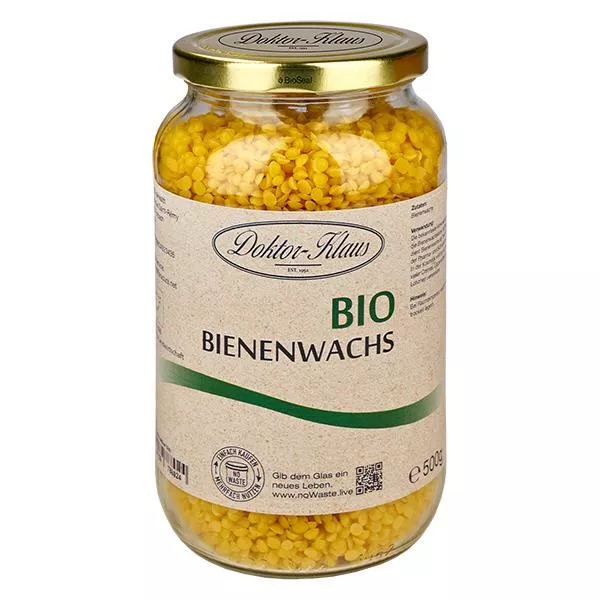 500g biologische bijenwas geel Doktor-Klaus noWaste