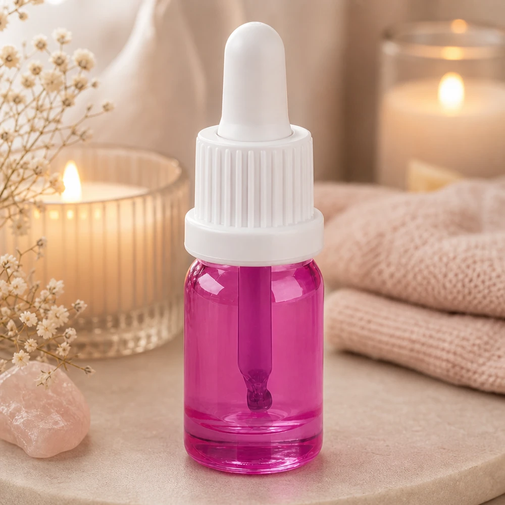 Handig glazen flesje van 5 ml met lekvrije pipetdop voor onderweg