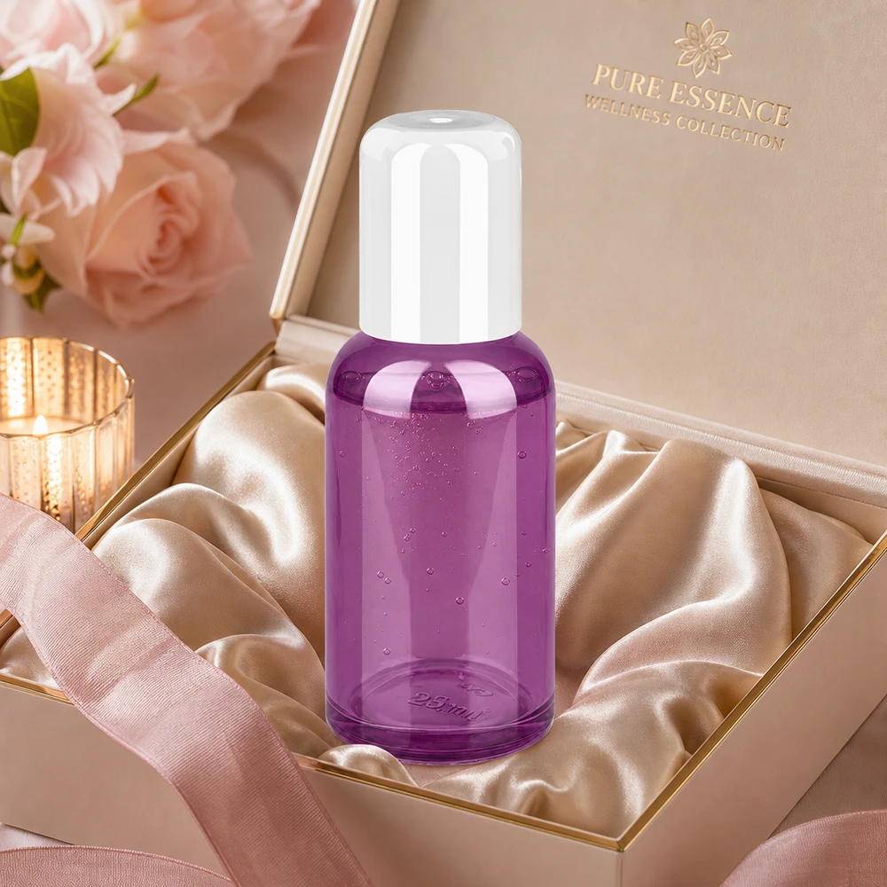 30ml glazen rolfles in een stijlvolle paarse kleur, ideaal voor doe-het-zelf cosmetica en aromatherapie