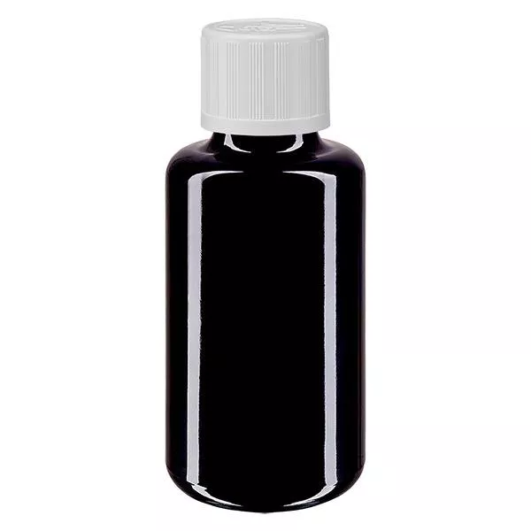 Apothekersfles viol. 30ml druppelaar wit KiSi pc. Apothekersfles viol. 30ml druppelaar wit KiSi pc.