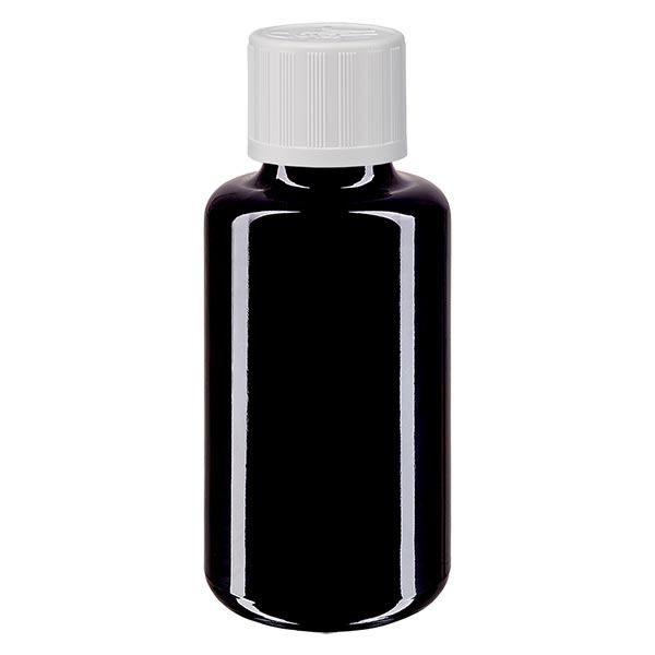 Apothekersfles viol. 30ml druppelaar wit KiSi pc. Apothekersfles viol. 30ml druppelaar wit KiSi pc.