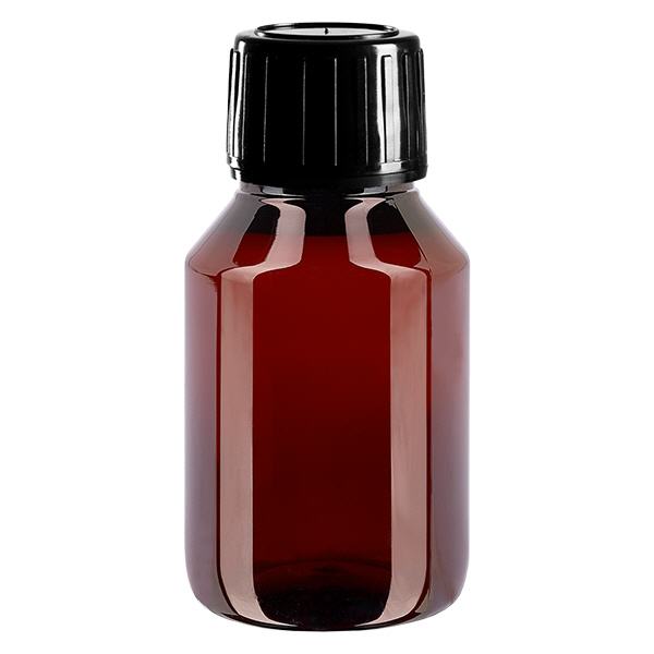 PET-fles 50ml met zwarte spuitdop OV PET-fles 50ml met zwarte spuitdop OV