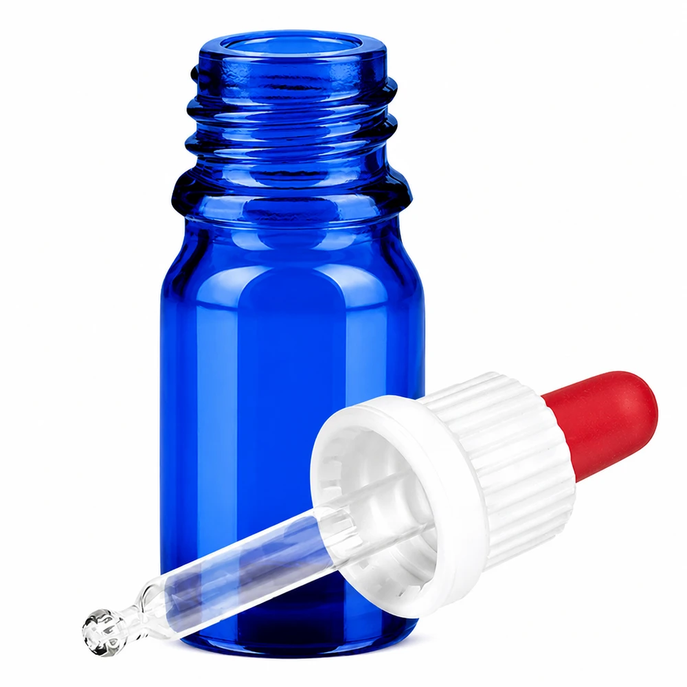 5ml pipetfles wit/rood OV BlueLine UT18/5 Professionele doseerfles 5ml met schroefdop en BlueLine precisiepipet