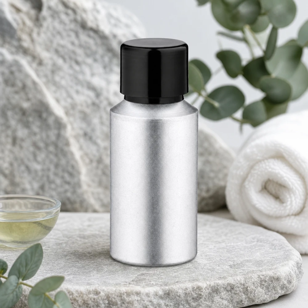 Herbruikbaar 30ml aluminium flesje gekleurd met milieuvriendelijk aluminium en vast deksel