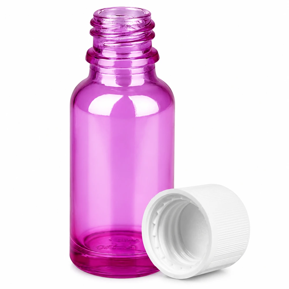 Paars 20ml flesje van hoge kwaliteit met standaard dop voor medische preparaten