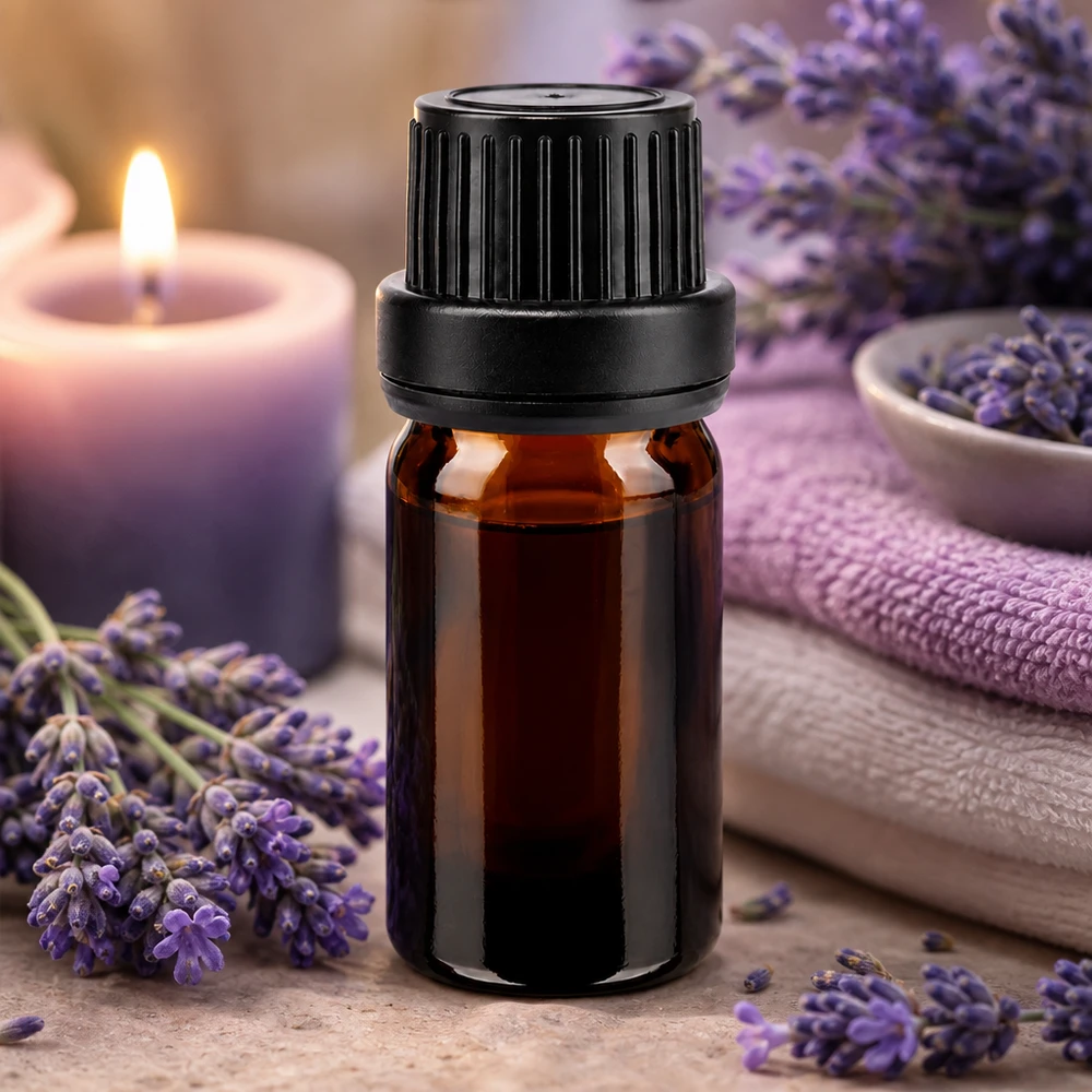 Compacte bruine glazen flesjes van 5 ml met een zwarte 11 mm-zegelvergrendeling voor natuurlijke cosmetica