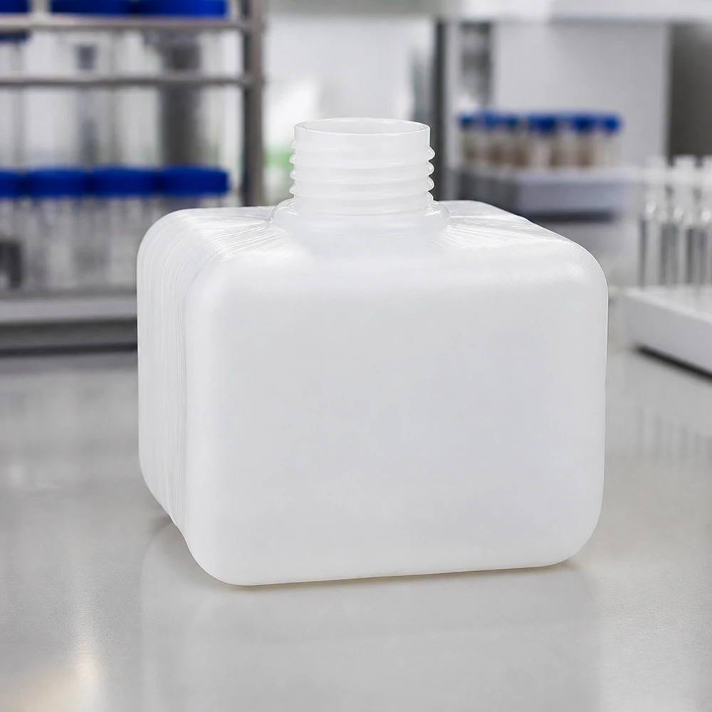 Chemicaliënfles 250 ml, nauwe hals Fles met smalle hals, 250 ml, van PE-HD voor vloeistoffen, chemicaliën, poeder en korrels, GL28
