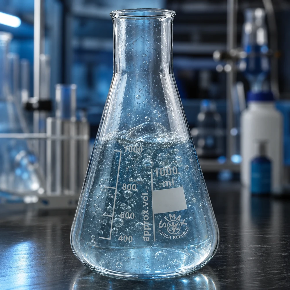 Erlenmeyer 100ml wijde hals borosilicaat met afgeronde rand Hittebestendige erlenmeyer van 100 ml met wijde hals voor professionele laboratoriumtoepassingen
